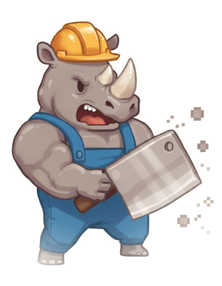 Choppy — pixel art rhino mascot, image compressor