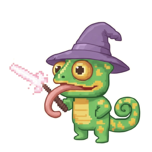 Morpho — pixel art chameleon mascot, format converter